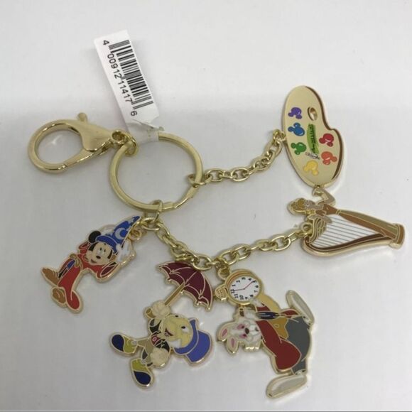 BRAND NEW Disney Parks Ink and Paint Keychain Mickey Sorcerer Jiminy Cricket - Picture 1 of 9